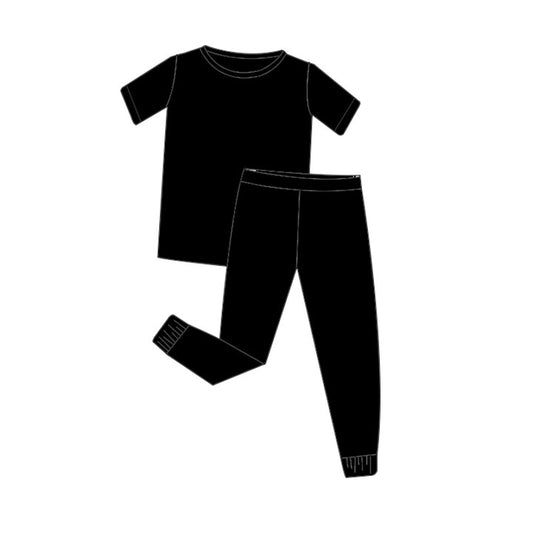 SOLID BLACK | Two-Piece Short Sleeve Pajama Set