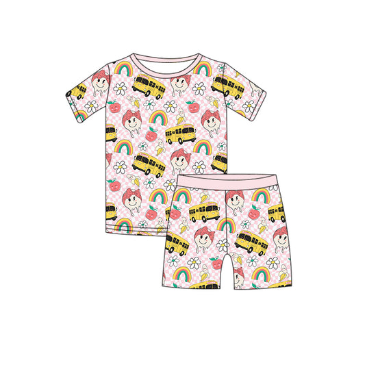 BACK TO SCHOOL | PINK BUSES - TWO PIECE PAJAMA SET