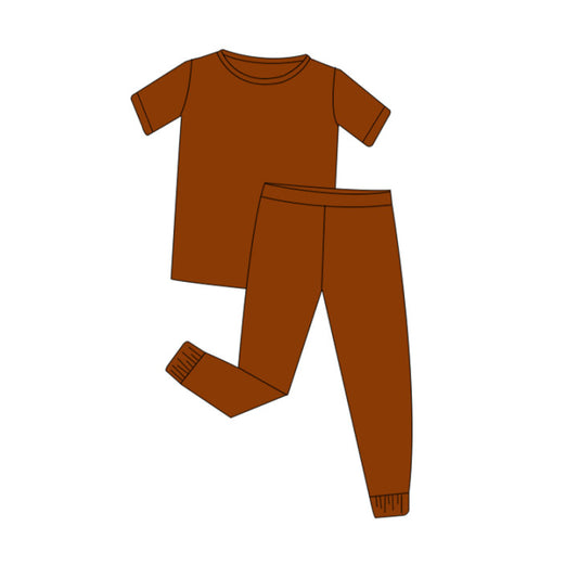 SOLID RUST | Two-Piece Short Sleeve Pajama Set