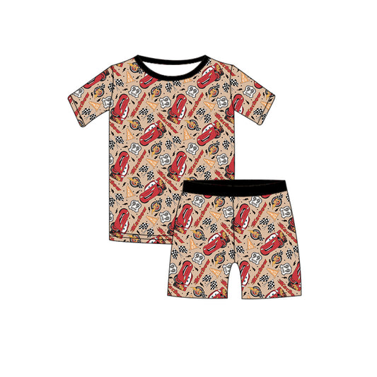RADIATOR SPRINGS | Tan Racetrack - Two-Piece Short Sleeve & Shorts Pajama Set