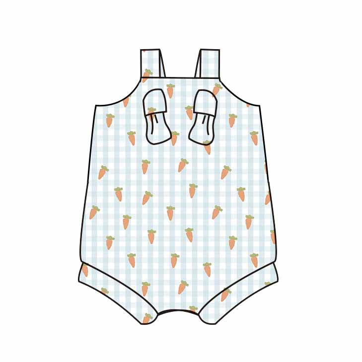 EASTER | Gingham Carrots - Knotted Overall [PREORDER - Ships MARCH]