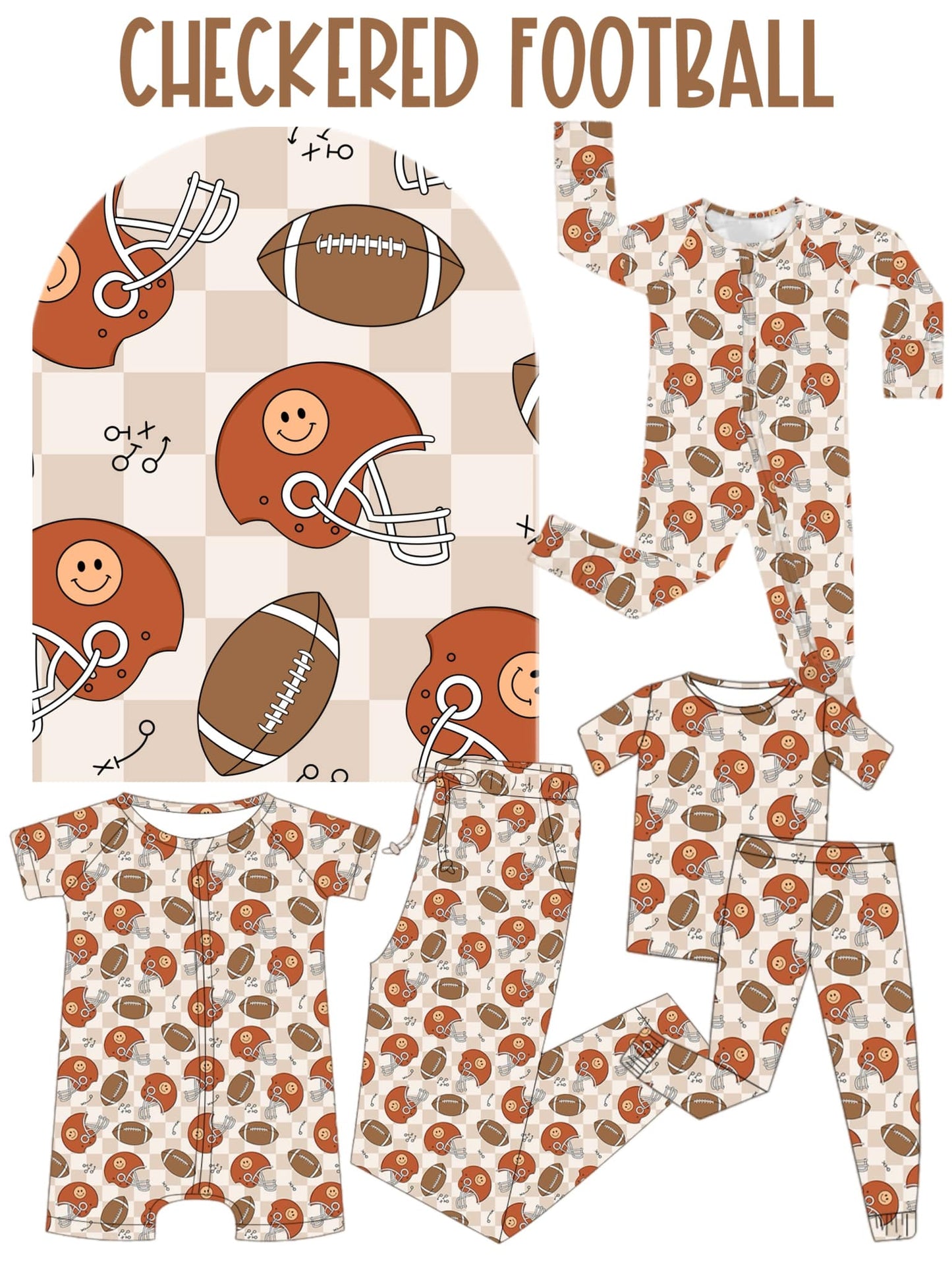 CHECKERED FOOTBALL | Two-Piece PJ Set