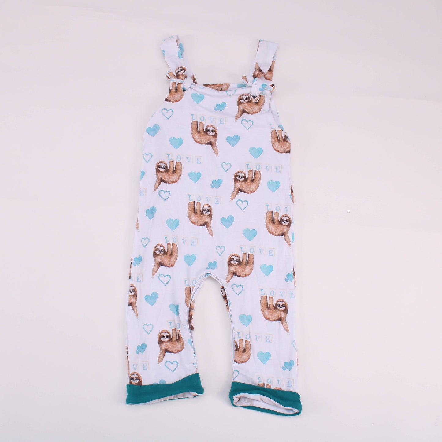 Sloth Love - Tie-Knot Overall Romper