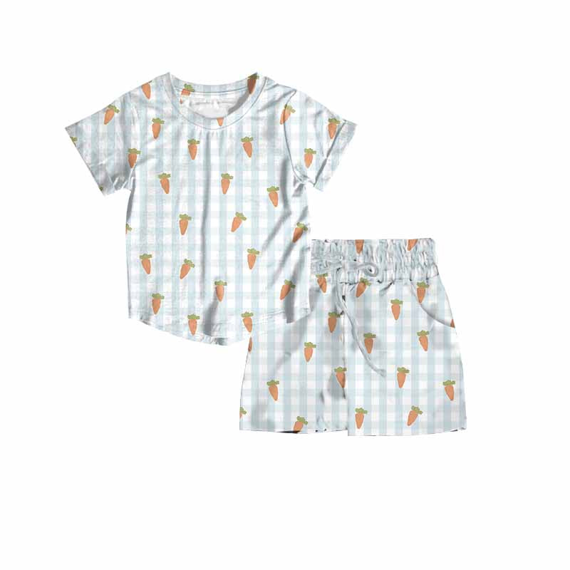 EASTER | Gingham Carrots | Pocket Short Set [PREORDER - Ships MARCH]