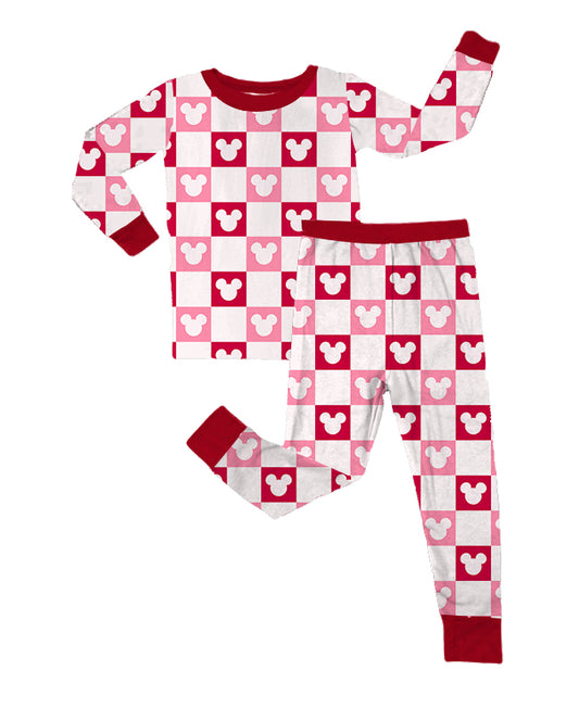 LOVE YOU MORE BAMBOO PREORDER | MOUSE CHECKS - TWO PIECE PAJAMA SET