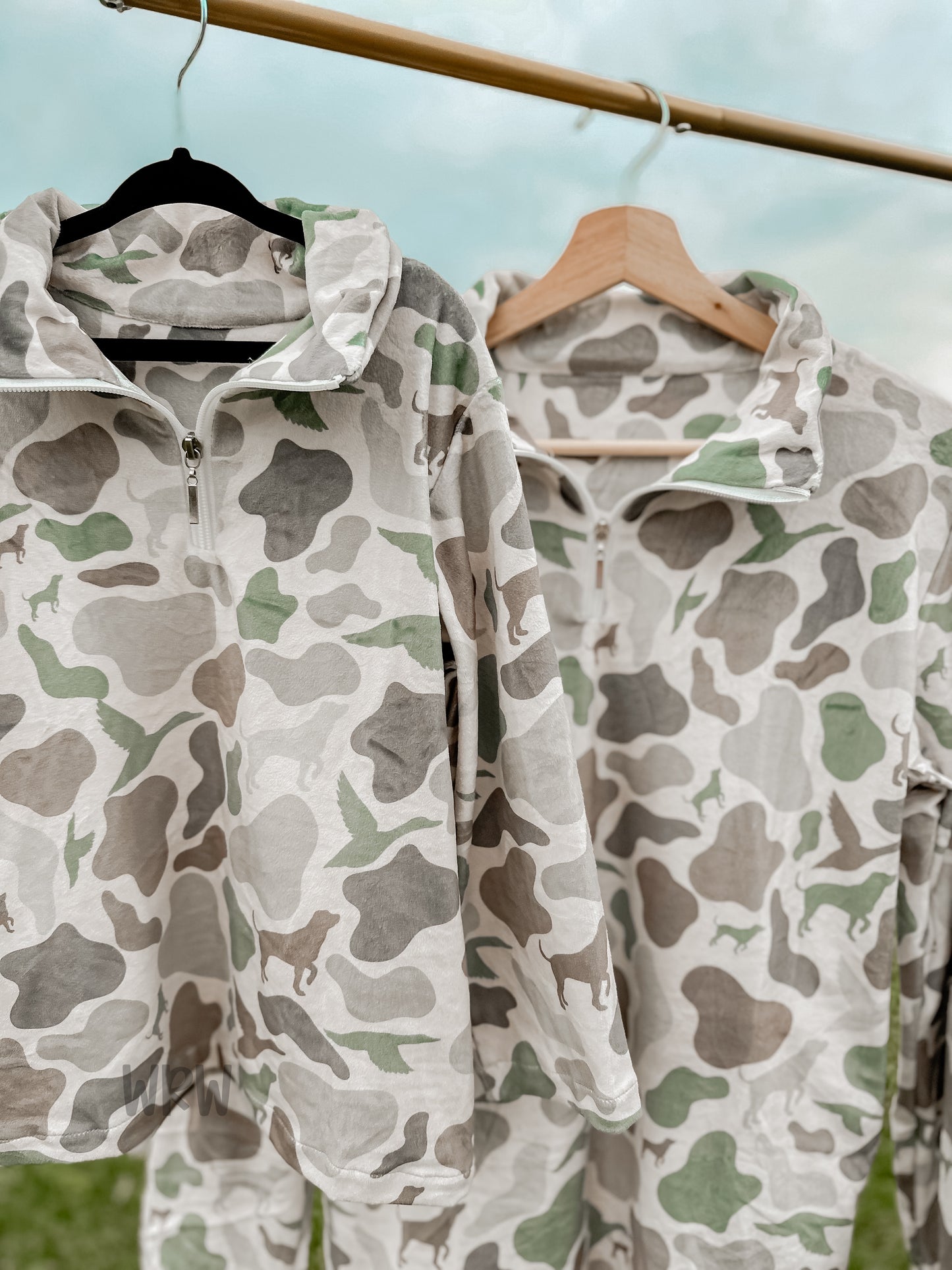 Adult Camo Dogs Matching Fleece Zip Pullovers (PREORDER)