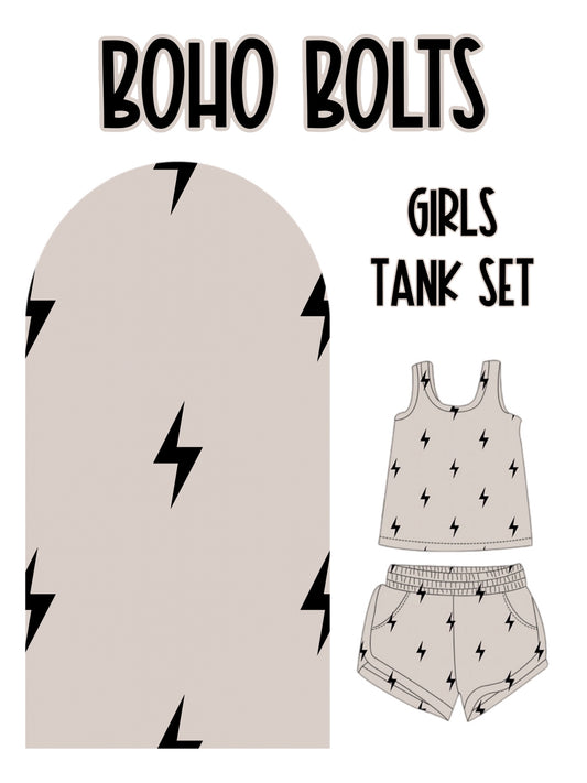 BOHO BOLTS BAMBOO - GIRLS TANK SET