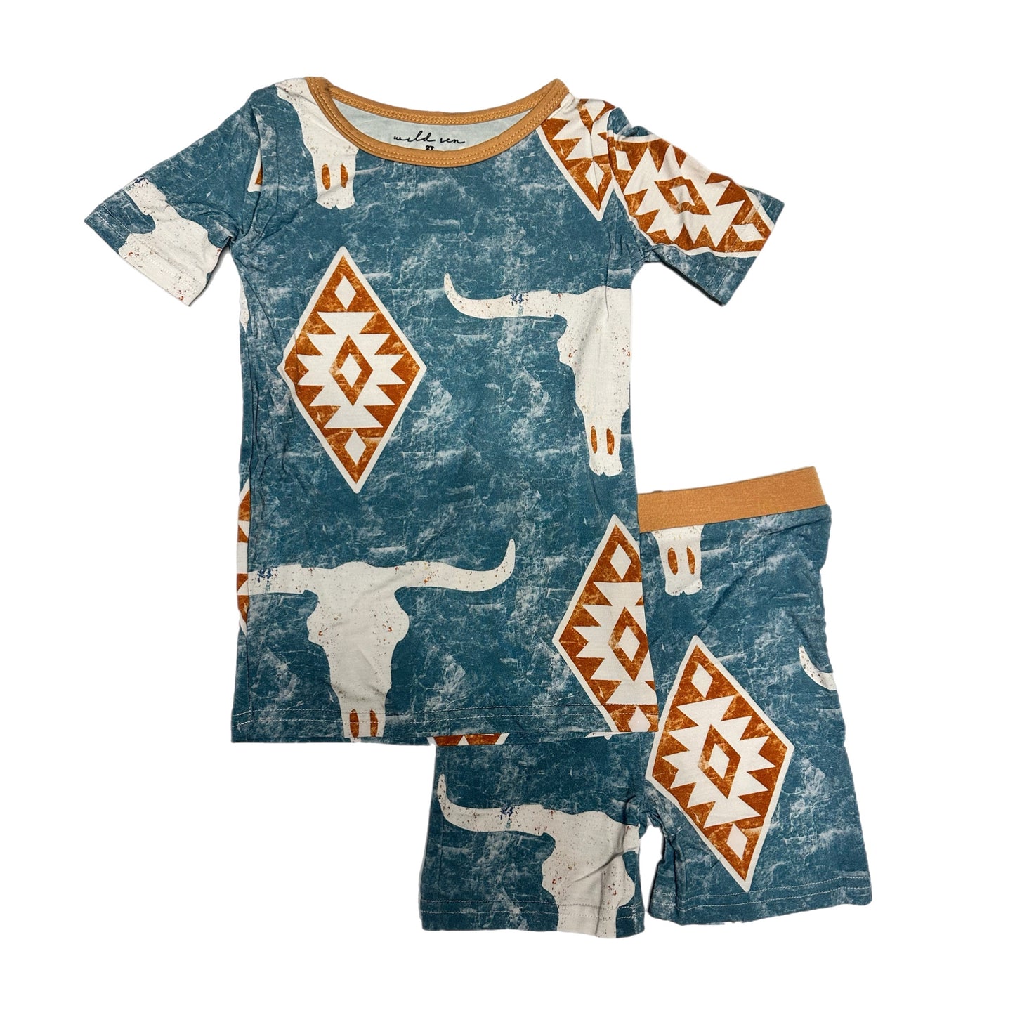 AZTEC BULL | Two-Piece Short Sleeve & Shorts Pajama Set